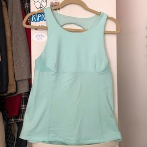 LULULEMON mint blue Open Back Workout  Tank top